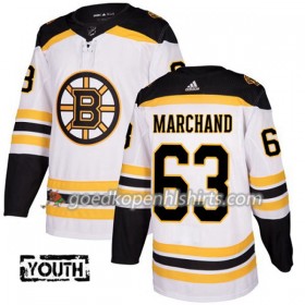 Boston Bruins Brad Marchand 63 Adidas 2017-2018 Wit Authentic Shirt - Kinderen